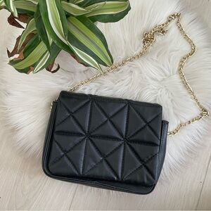 ZARA trafaluc cross body gold chain quilted purse
